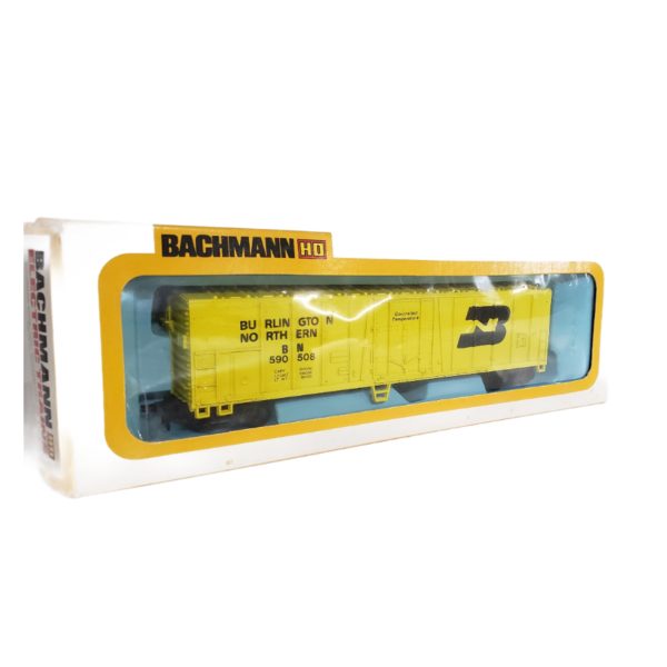 Vintage Bachmann HO Scale Yellow Reefer Burlington Northern Box Car 590508