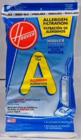 Hoover 4010001A Type A Allergen Vacuum Bags, 3 Replacement Bags