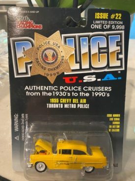 1998 Racing Champions Police USA 1955 Chevy Bel Air Toronto Metro Police Diecast 1:64 Scale