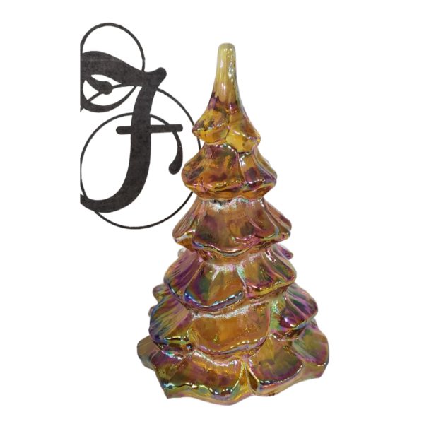 Fenton Art Glass Iridescent Gold Tree 6.5 Inch