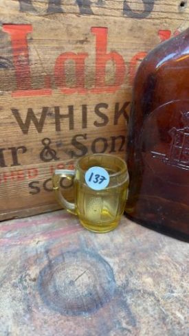 Collectible Shot Glass - Barrel Glass (Yellow)