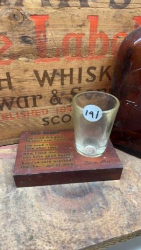 Collectible Shot Glass - Old Buddy Glass & Stand