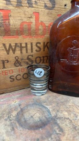 Collectible Shot Glass - Silver Striped Design