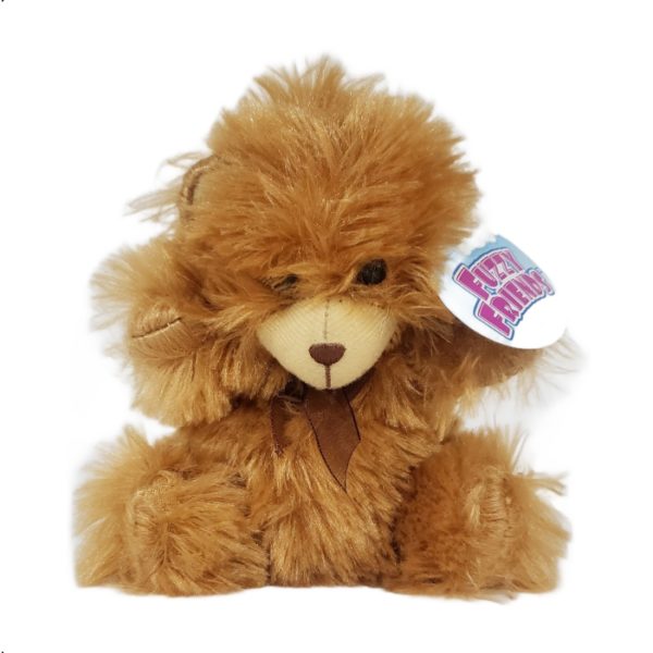 Fuzzy Friends Teddy Bear Plush Sitting Light Brown 6"