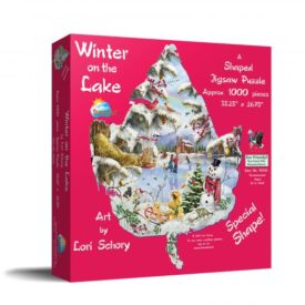 SunsOut Winter on the Lake 1000 Piece Shaped Jigsaw Puzzle 95310