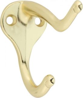 Stanley Hardware 756100 Bright Brass Coat & Hat Hooks, 2 Count