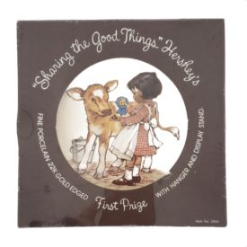 Vintage Hershey's "Sharing The Good Things FIRST PRIZE" Collector Plate Girl with Calf 7 1/8" Item No. 2895