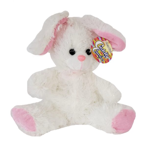 Cuddly Cousins Easter Bunny Plush Floppy Rabbit White Pink 9"