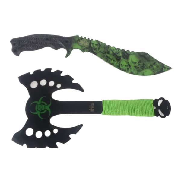 Z-Hunter 15" Machete ZB-117 Zombie Custom And Z-Hunter ZB-AXE12 Axe 13.5"