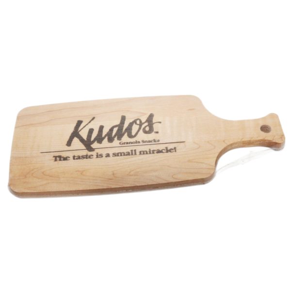 Vintage Kudos Granola Snacks Advertising Wood Cutting Board 4x10 Rare