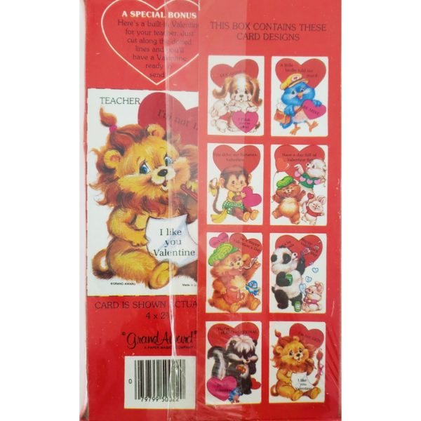 Vintage 1987 Valentine's Day Cards "The Personality Bears" and Their Friends 24 Count by Grand Award