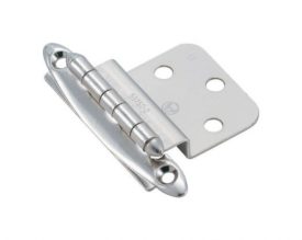 Cabinet Hinge 3/8 inch Inset Polished Chrome Non Self-Closing Face Mount Cabinet Door Hinge