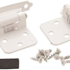 BPR3429W Variable Overlay Self Closing Face Mount Cabinet Hinge White Finish - Pair