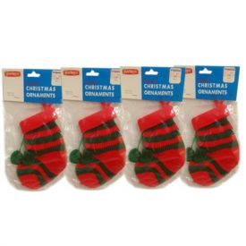 Vintage Joy Brite Handmade Christmas Stocking Ornament Set of 4