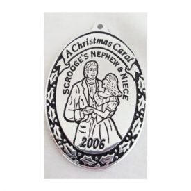 Wilton Armetale A Christmas Carol Scrooges Nephew & Niece 2006 Pewter Ornament