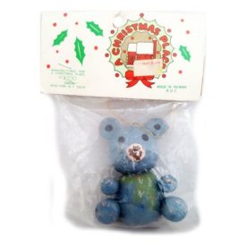 Vintage A Christmas Place Sigma Tastesetter Wood Teddy Bear Ornament 2.75