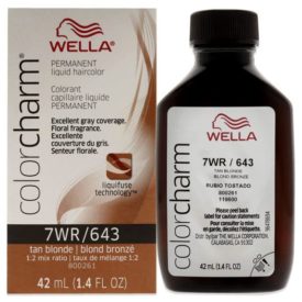 Wella Color Charm Permanent Liquid Haircolor, 643/7WR Tan Blonde, 1.4 Oz