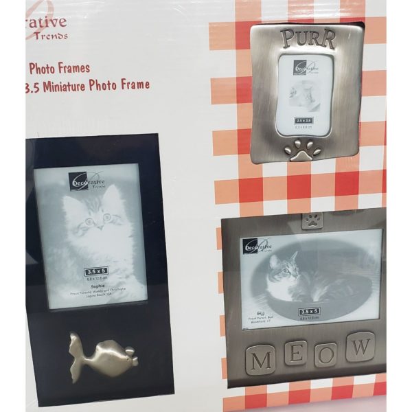Decorative Trends Pet Gift Pack Cat Photo Frame Set Pewter by Wilton