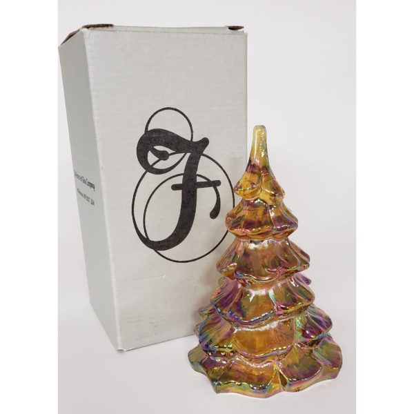 Fenton Art Glass Iridescent Gold Tree 6.5 Inch