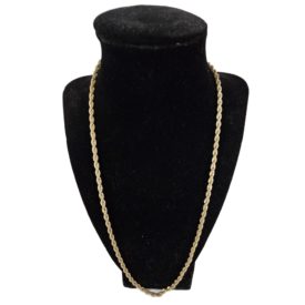 Gold Tone 3 mm Rope Chain 23 Inch