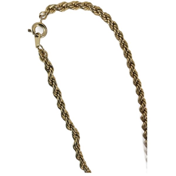 Gold Tone 3 mm Rope Chain 23 Inch