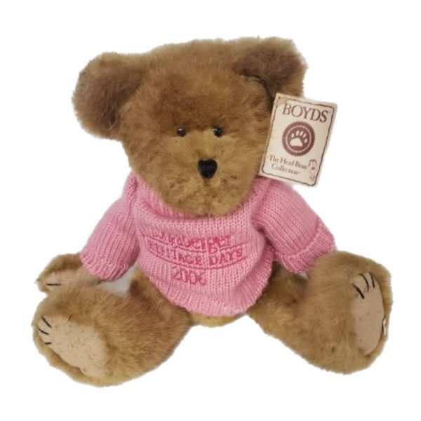 Boyds Bears 15" Bear in Longaberger Heritage Days 2006 Pink Sweater