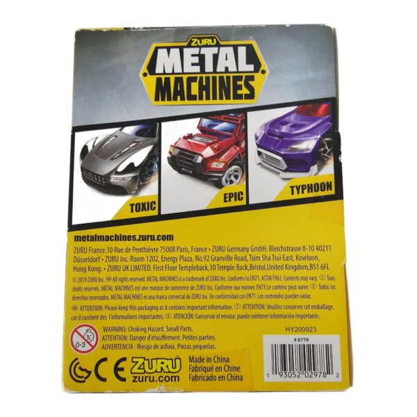 Zuru Metal Machines 1:64 Die Cast Cars 3-Pack - "Toxic" High Perf, "Epic" Rescue, "Typhoon" Import Race Car