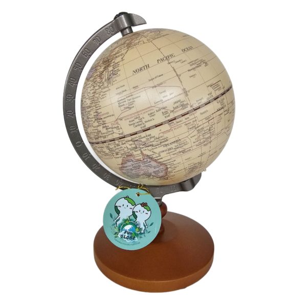 Fun Globe 5 inch Dia. Illuminated Rechargeable Globe with Touch Light (Tan)