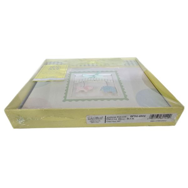 C. R. Gibson Animal Parade Pink Blue Deluxe Baby Brag Book Photo Album