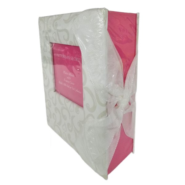 Victoria's Secret White & Pink Mini Photo Album Holds 100 Photos 4x6 or 3x5