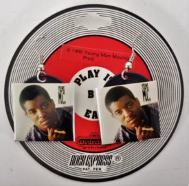 Vintage 1990 Young Moving Productions Young MC Rock Express/Play It By Ear Album Cover (NOS) Earrings