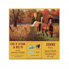 Horses Autumn Farm "Out for a Run" 1000 Piece Jigsaw Puzzle by SUNSOUT INC