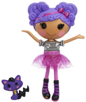 Lalaloopsy Doll - Storm E. Sky with Pet Cool Cat, 13" Rocker Musician Purple Doll with Changeable Pink and Black Outfit and Shoes, in Reusable Camper House Package Playset, for Ages 3-103