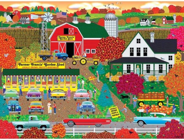 Assorted Puzzles 4 Pack Bundle: Kodak Bright Lights Big City NYC 1500 Piece Puzzle, Star Wars Bounty Hunters 500 Piece Jigsaw Puzzle In Collectible Tin 2002, White Mountain Puzzles Candy Fun Family Puzzle, 500 Pieces, Autumn Harvest 300 Piece Jigsaw Puzzle