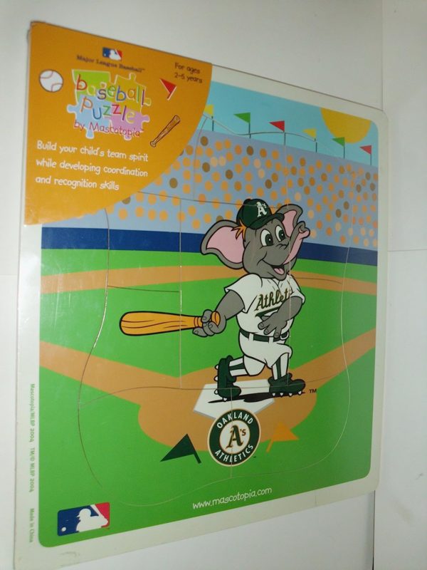 Assorted Puzzles 4 Pack Bundle: Grand Canyon Panoramic 500 Piece Jigsaw Puzzle, Mascotopia 2004 MLB Oakland As Wooden Baseball Puzzle For Ages 2-5, Master Pieces Pony Tales 550 Piece Jigsaw Puzzle, Whimsical Series 24 Piece Jigsaw Puzzle Big Catch Baby Animals