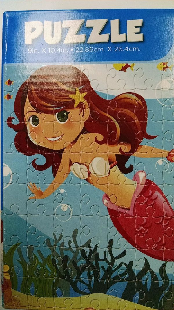 Assorted Puzzles 4 Pack Bundle: Disney Winnie The Pooh Playing in the Rain Puddle 9 Piece Woodboard Puzzle, 100 Piece Cartoon Mermaid Jigsaw Puzzle, Ravensburger Puzzle Noahs Park 35 Piece - Honk Wants to Fly, Disney Frozen Growth Chart Puzzle Kit