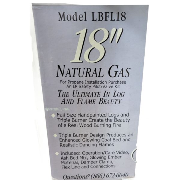 Vangaurd LBFL18 Comfort Glow 18" Vented Natural Gas Log System Shenandoah Oak