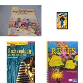 Children's Fun & Educational 4 Pack Paperback Book Bundle (Ages 6-12): All About Magnifying Glasses Do-It-Yourself Science, Mia Mayhem Is a Superhero! 1, Archaeology and the Ancient Past Rise and Shine, IOPENERS CORAL REEFS SINGLE GRADE 4 2005C