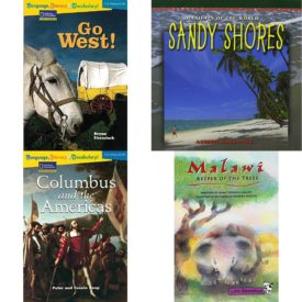 Children's Fun & Educational 4 Pack Paperback Book Bundle (Ages 6-12): Language, Literacy & Vocabulary - Reading Expeditions U.S. History and Life: Go West! Rise and Shine, SANDY SHORES Dominie Habitats del Mundo, Language, Literacy & Vocabulary - Reading Expeditions U.S. History and Life: Columbus and The Americas Language, Literacy, and Vocabulary - Reading Expeditions, Little Celebrations, Malawi-Keeper of the Trees, Single Copy, Fluency, Stage 3b
