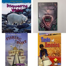 Children's Fun & Educational 4 Pack Paperback Book Bundle (Ages 6-12): Disappearing Wildlife Protect Our Planet, FANGS OF EVIL Bullseye chillers Mar 01, 1994 Steiber, Ellen, LITTLE CELEBRATIONS, NON-FICTION, IF YOU WORKED ON A FISHING BOAT, SINGLE COPY, STAGE 3B, IOPENERS TASTE OF AMERICA SINGLE GRADE 4 2005C