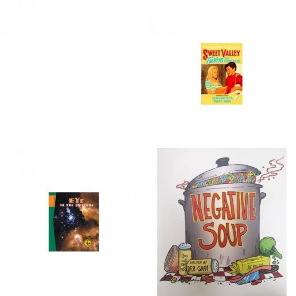 Children's Fun & Educational 4 Pack Paperback Book Bundle (Ages 6-12): Miss Foxs Class Shapes Up, Elizabeths First Kiss Sweet Valley Twins, Eye on the Universe Science Links, Negative Soup