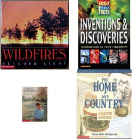 Children's Fun & Educational 4 Pack Paperback Book Bundle (Ages 6-12): Wildfires, Inventions and Discoveries Just the Facts, A Visit to Washington D.C., For Home and Country: A Civil War Scrapbook