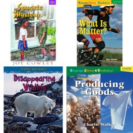 Children's Fun & Educational 4 Pack Paperback Book Bundle (Ages 6-12): SPUGETE MYSTERY Dominie Joy Chapter Books, Language, Literacy & Vocabulary - Reading Expeditions Physical Science: What Is Matter? Language, Literacy, and Vocabulary - Reading Expeditions, Disappearing Wildlife Protect Our Planet, Windows on Literacy Language, Literacy & Vocabulary Fluent Social Studies: Producing Goods Language, Literacy, and Vocabulary - Windows on Literacy