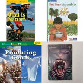 Children's Fun & Educational 4 Pack Paperback Book Bundle (Ages 6-12): Language, Literacy & Vocabulary - Reading Expeditions Physical Science: What Is Matter? Language, Literacy, and Vocabulary - Reading Expeditions, IOPENERS EAT YOUR VEGETABLES SINGLE GRADE 1 2005C, Windows on Literacy Language, Literacy & Vocabulary Fluent Social Studies: Producing Goods Language, Literacy, and Vocabulary - Windows on Literacy, FANGS OF EVIL Bullseye chillers Mar 01, 1994 Steiber, Ellen