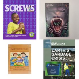 Children's Fun & Educational 4 Pack Paperback Book Bundle (Ages 6-12): Screws Early Bird Physics Early Bird Physics Series, FANGS OF EVIL Bullseye chillers Mar 01, 1994 Steiber, Ellen, When in Rome Scott Foresman Reading, Genre: Time Fantasy Level: Easy, Library Book: Earths Garbage Crisis What If We Do Nothing?