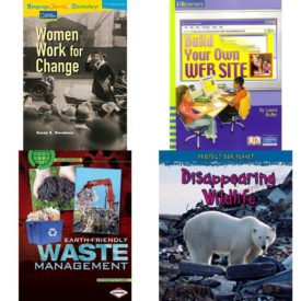 Children's Fun & Educational 4 Pack Paperback Book Bundle (Ages 6-12): Language, Literacy & Vocabulary - Reading Expeditions U.S. History and Life: Women Work For Change Avenues, IOPENERS BUILD YOUR OWN WEBSITE SINGLE GRADE 6 2005C, Library Book: Earth-Friendly Waste Management Saving Our Living Earth, Disappearing Wildlife Protect Our Planet