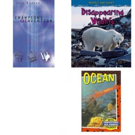 Children's Fun & Educational 4 Pack Paperback Book Bundle (Ages 6-12): Champions of Invention Champions of Discovery, Disappearing Wildlife Protect Our Planet, Listening to Crickets A Story about Rachel Carson, Ocean