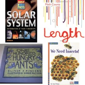 Children's Fun & Educational 4 Pack Paperback Book Bundle (Ages 6-12): Solar Systems Just the Facts, Length Math Counts, One Hundred Hungry Ants, IOPENERS WE NEED INSECTS SINGLE GRADE 2 2005C