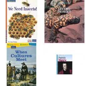 Children's Fun & Educational 4 Pack Paperback Book Bundle (Ages 6-12): IOPENERS WE NEED INSECTS SINGLE GRADE 2 2005C, A Living Desert, When Cultures Meet : National Geographic Reading Expeditions : Language, Literacy & Vocabulary Avenues, Patrick Henry American Lives