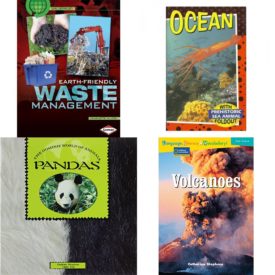 Children's Fun & Educational 4 Pack Paperback Book Bundle (Ages 6-12): Library Book: Earth-Friendly Waste Management Saving Our Living Earth, Ocean, PANDAS Dominie World of Animals, Language, Literacy & Vocabulary - Reading Expeditions Earth Science: Volcanoes Language, Literacy, and Vocabulary - Reading Expeditions